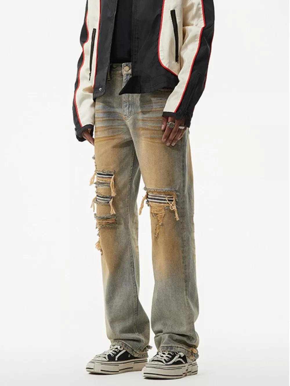 Men's Distressed Loose Fit Jeans, image 3