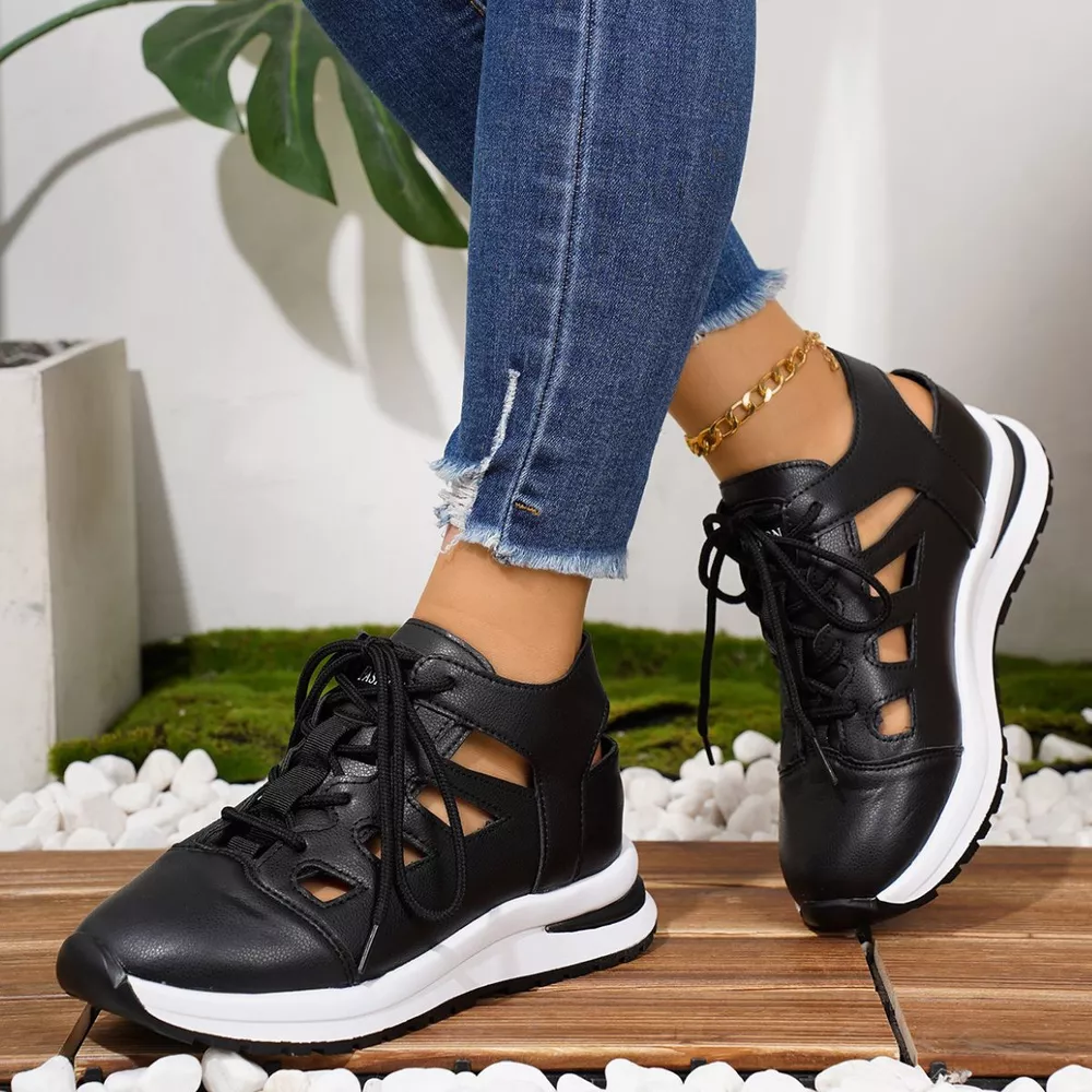 Round Toe Lace Up Sneakers, image 3