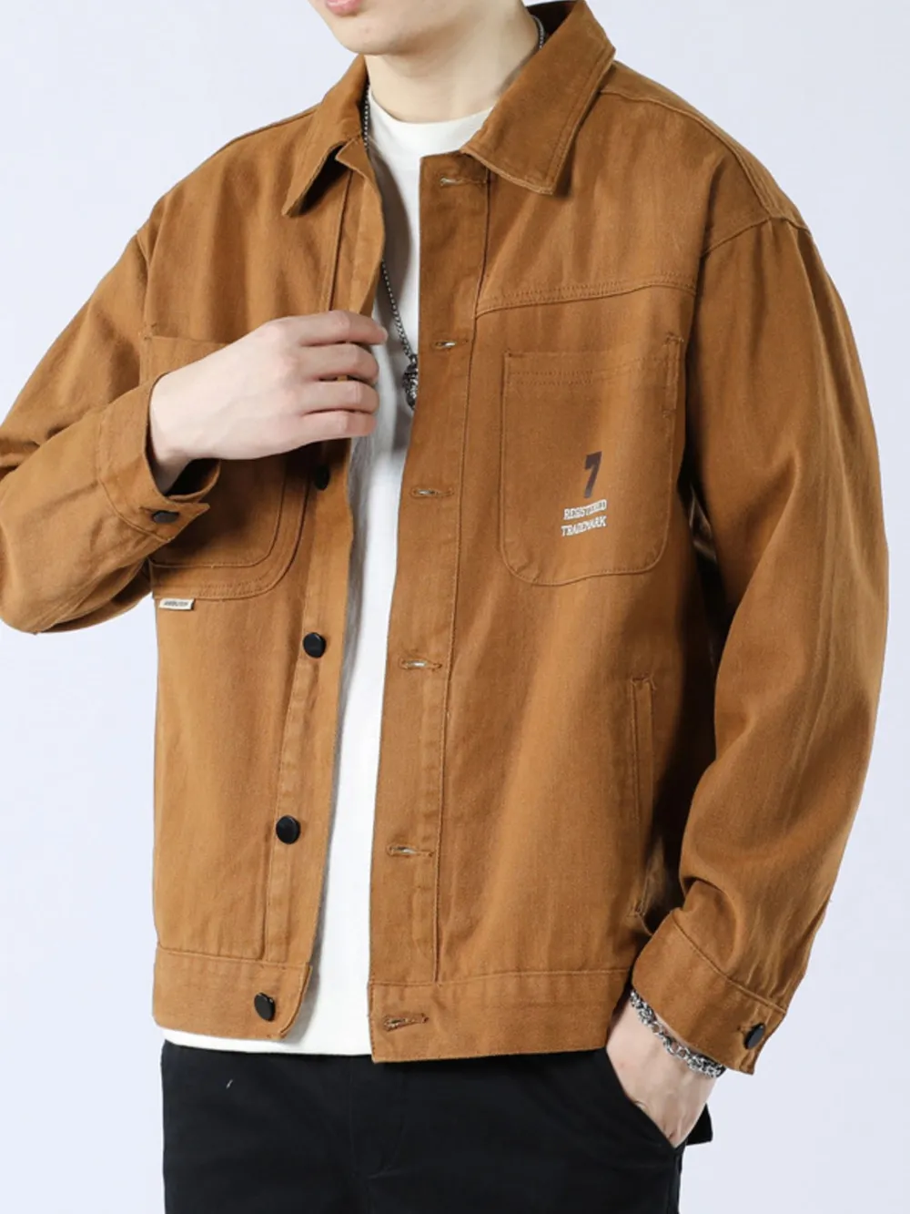 Men's Full Size Button Up Long Sleeve Shacket Plus Size, image 6