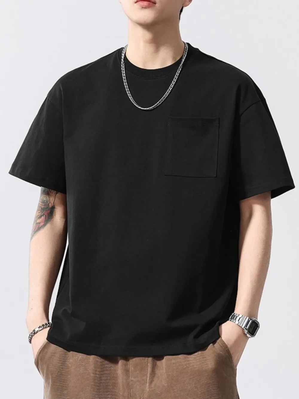 Men's Full Size Round Neck Short Sleeve T-Shirt Plus Size, image 2