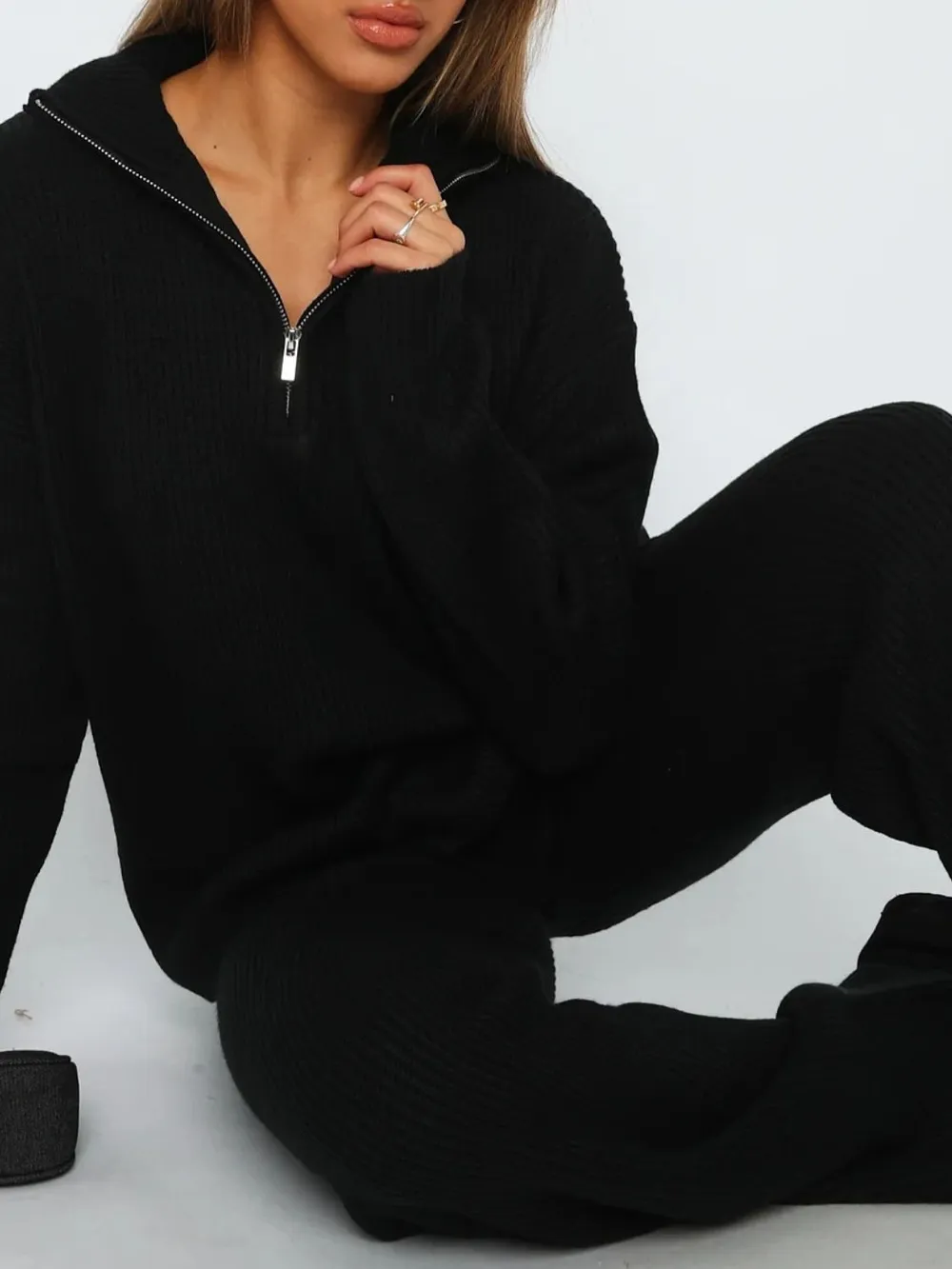 Quarter Zip Long Sleeve Top and Pants Set, image 8