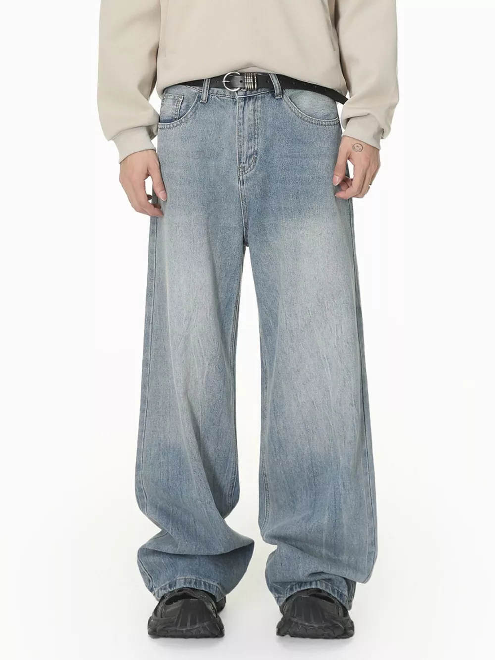 Men's Loose Fit Washed Jeans, image 2