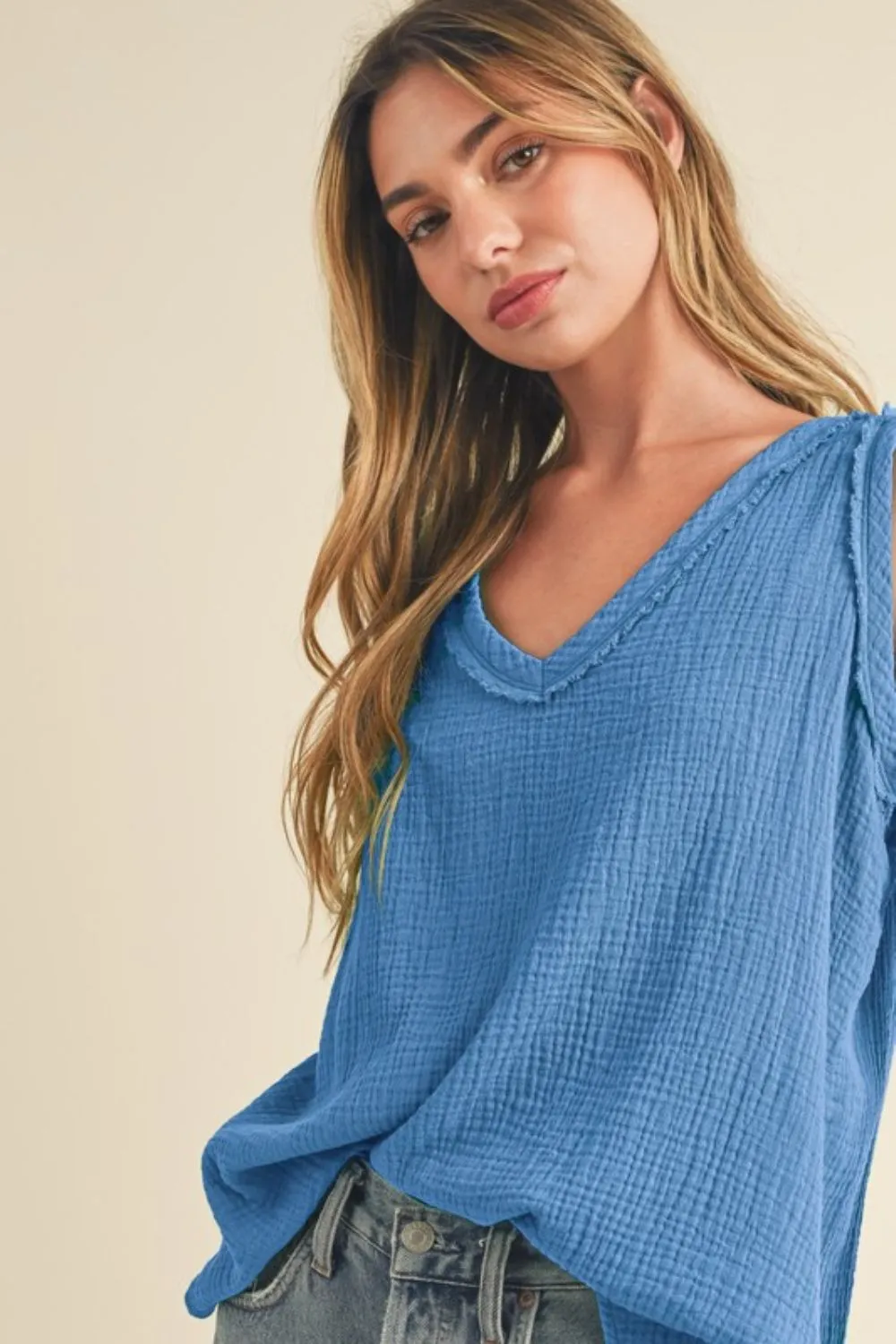 V-Neck Wide Strap Tank, image 2