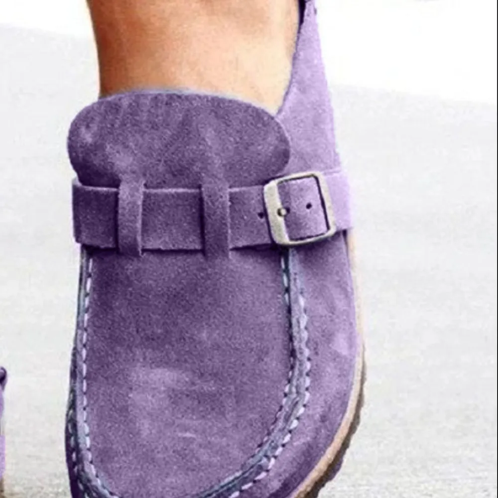 Round Toe Low Heel Buckle Loafers, image 9