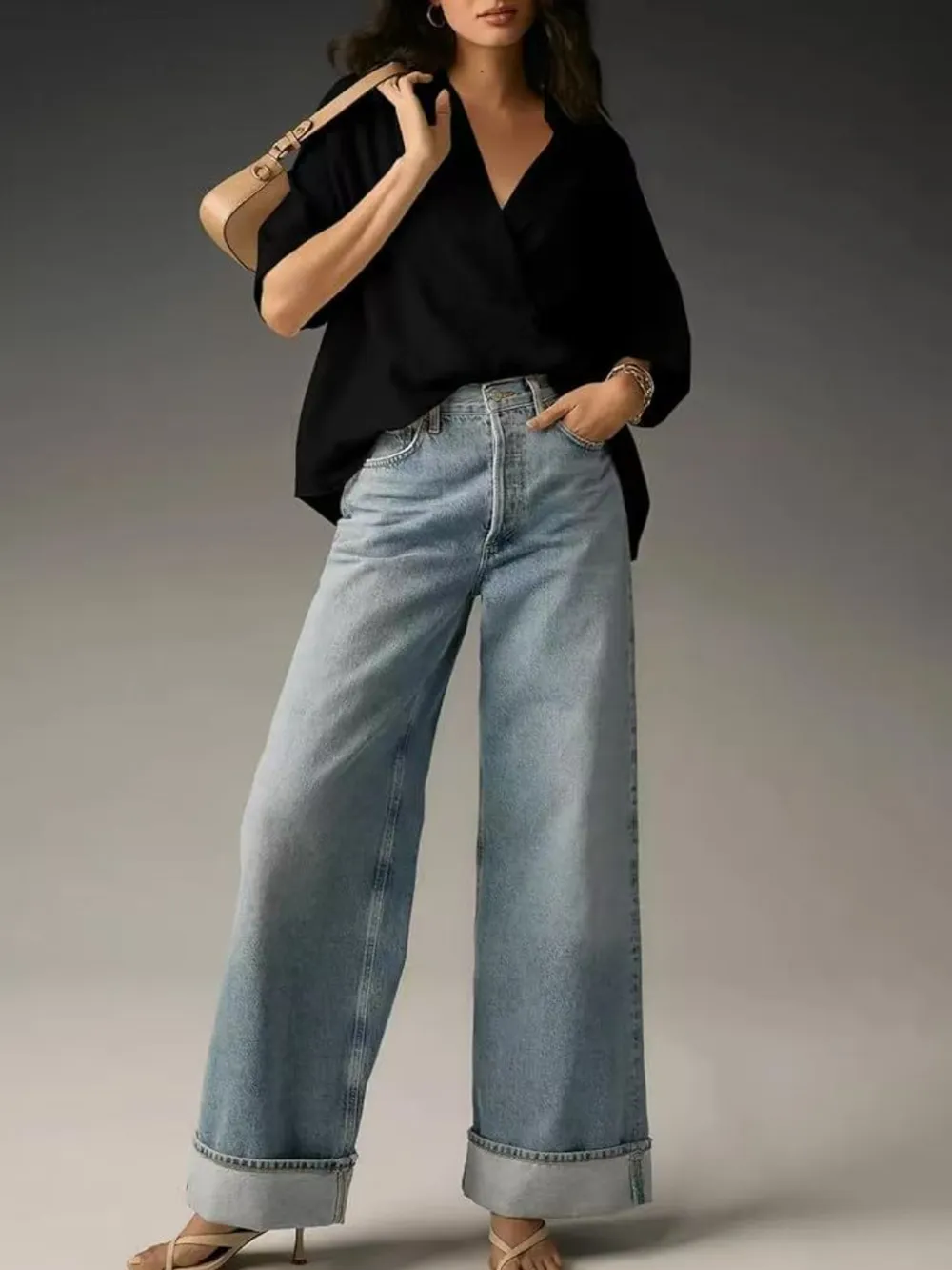 Collared Neck Half Sleeve Blouse, image 15