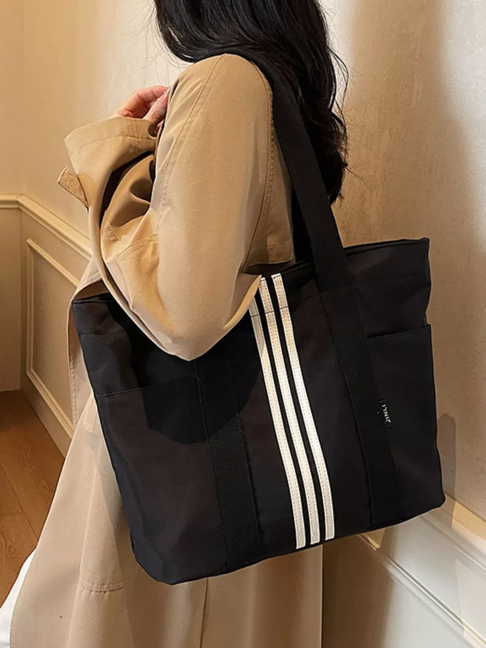 Lightweight Striped Tote Bag, image 9