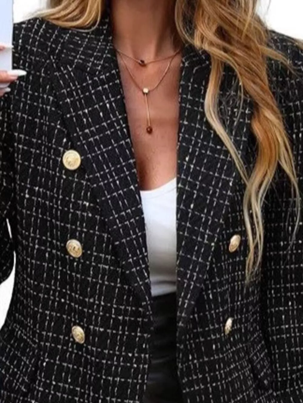 Double-Breasted Lapel Collar Blazer, image 14