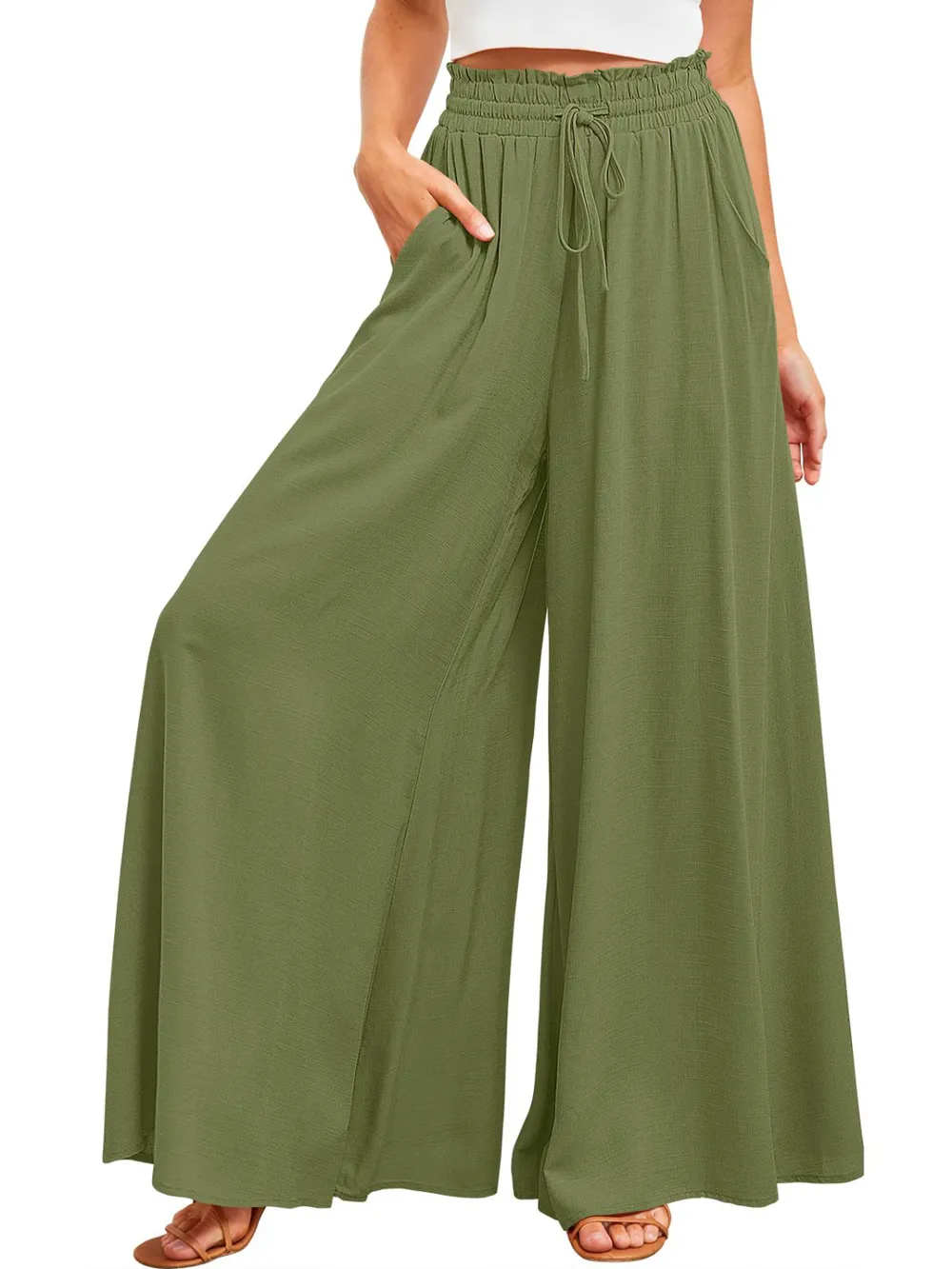 Wide Leg Pants with Pockets, image 15