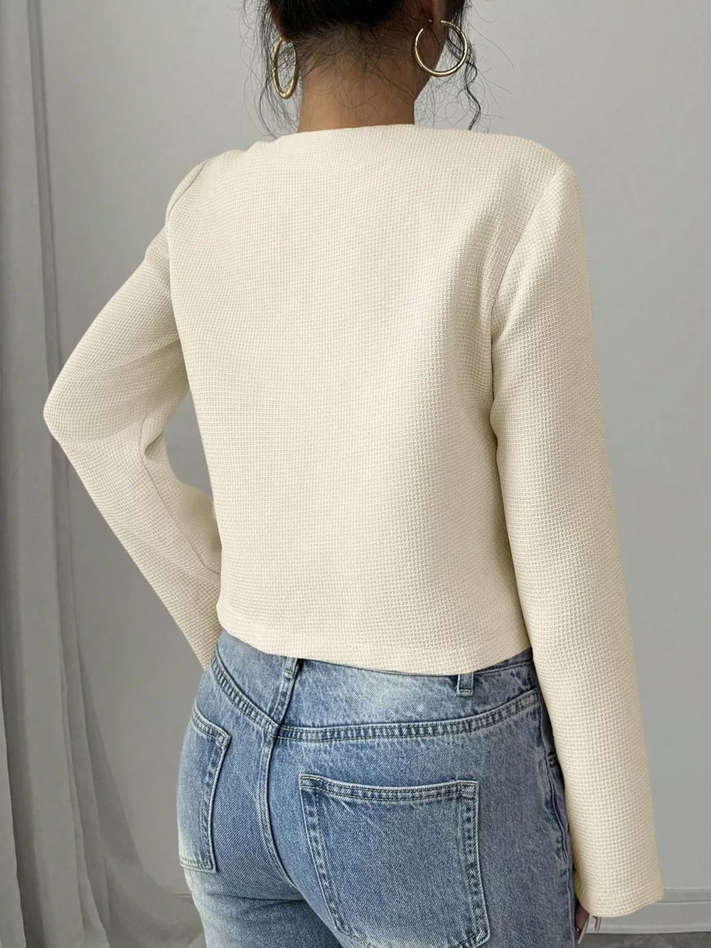 Bow Detail Cropped Outerwear, image 6