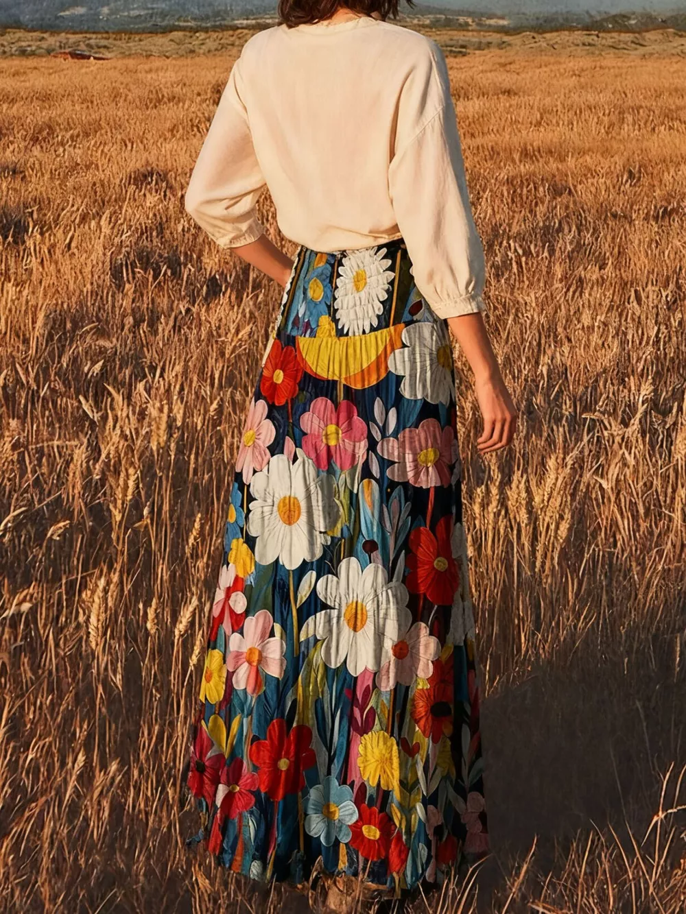 Floral Print High-Waisted Maxi Skirt, image 3