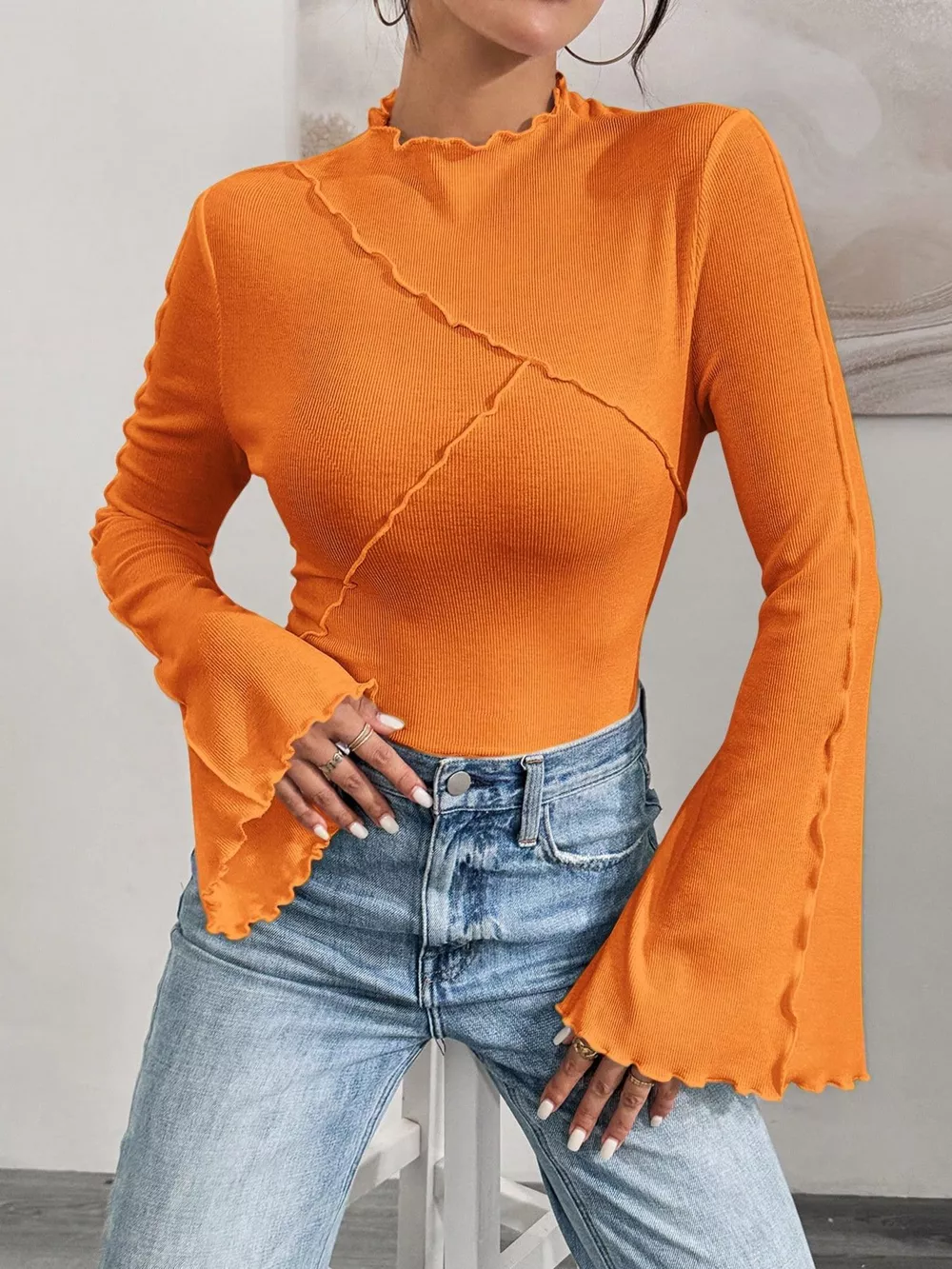 Lettuce Edge Flare Sleeve Top, image 21