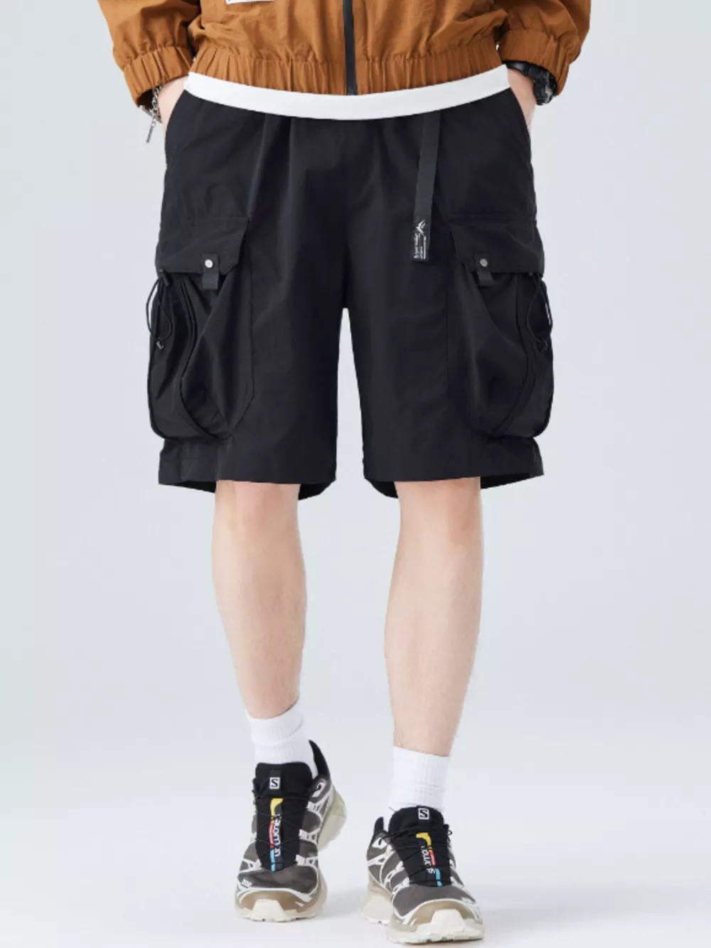 Men's Plus Size Cargo Shorts with Drawstring, image 2