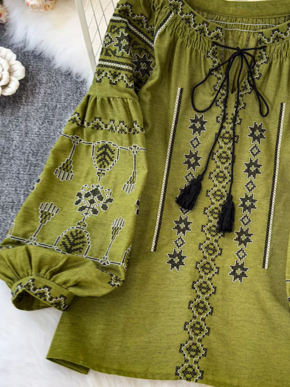 Tie Neck Long Sleeve Blouse, image 14