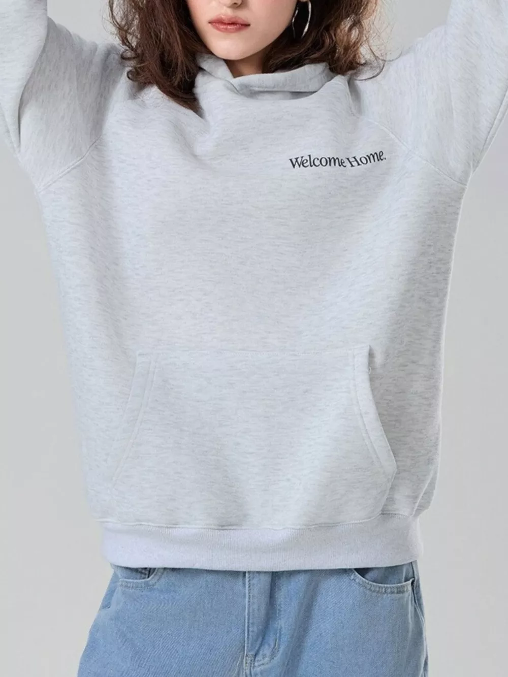 'Welcome Home' Graphic Raglan Sleeve Hoodie, image 2