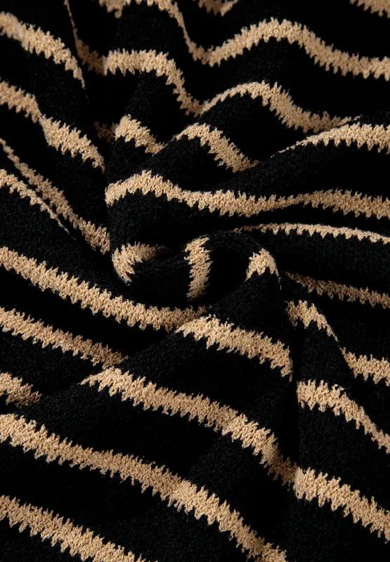 Stripe Drop Shoulder Round Neck Sweater, image 9