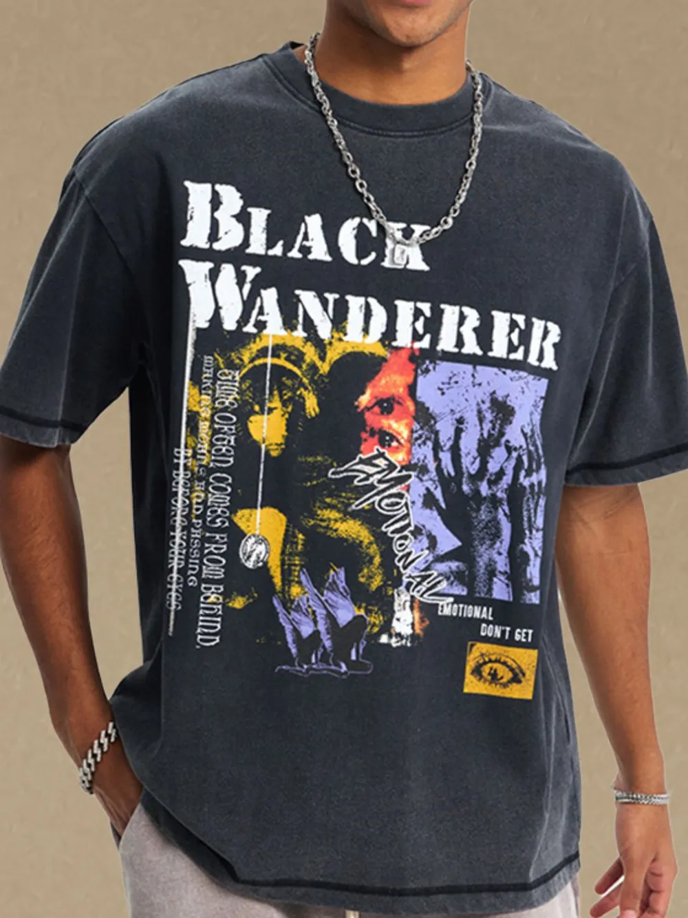 Men's Graphic Round Neck Half Sleeve T-Shirt, image 2
