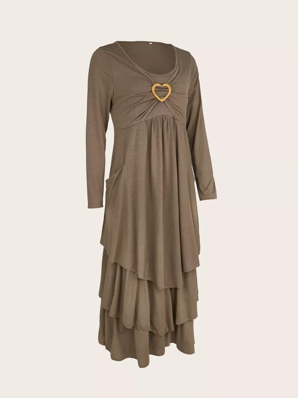 Full Size Heart-Decor Layered Midi Dress Plus Size, image 13