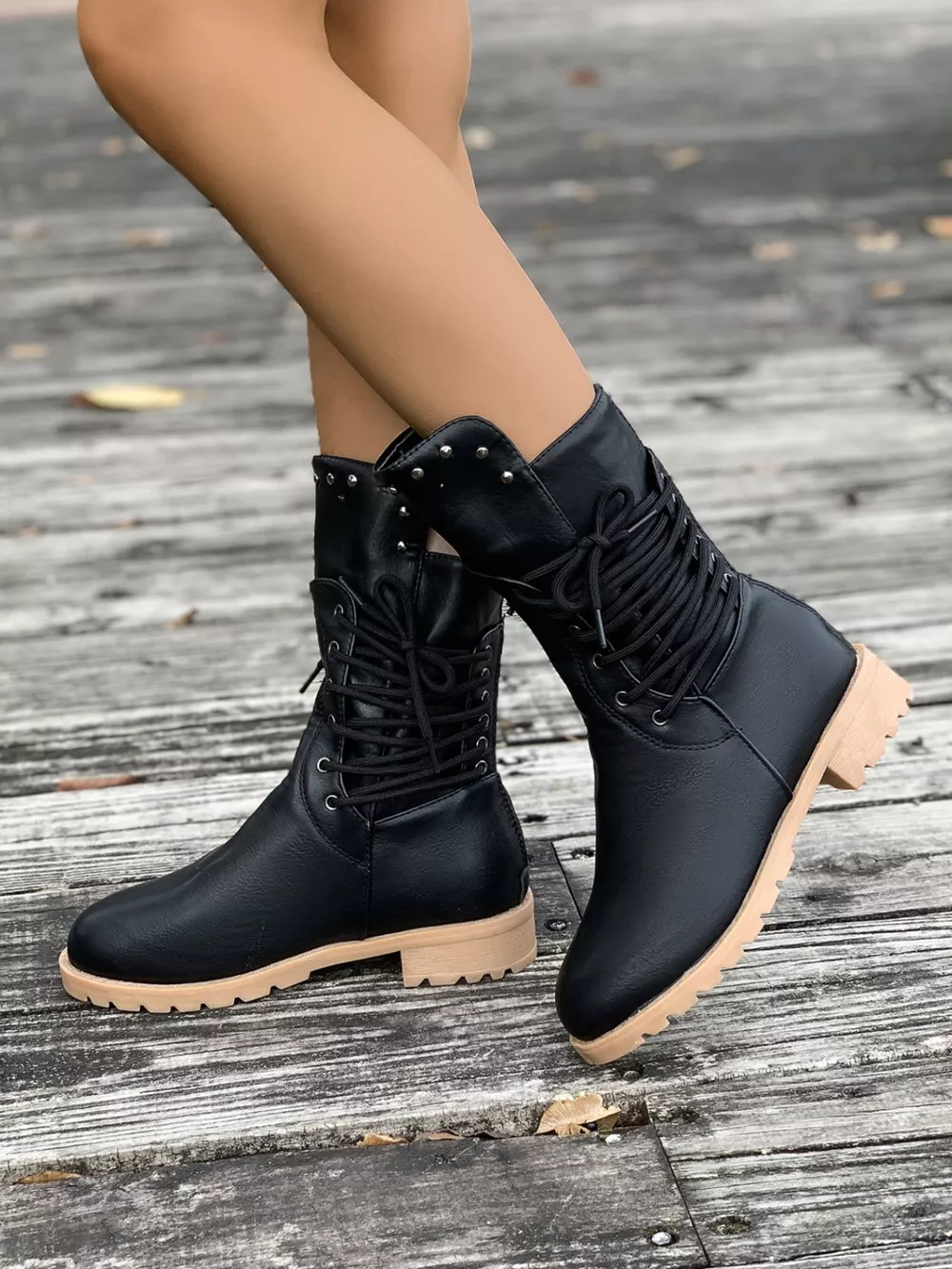 Round Toe Block Heels Boots, image 11