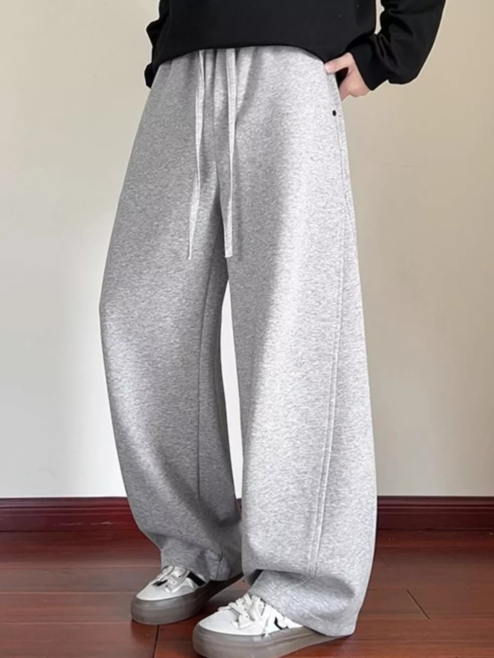 Men's Plus Size Drawstring Wide Leg Pants, image 7