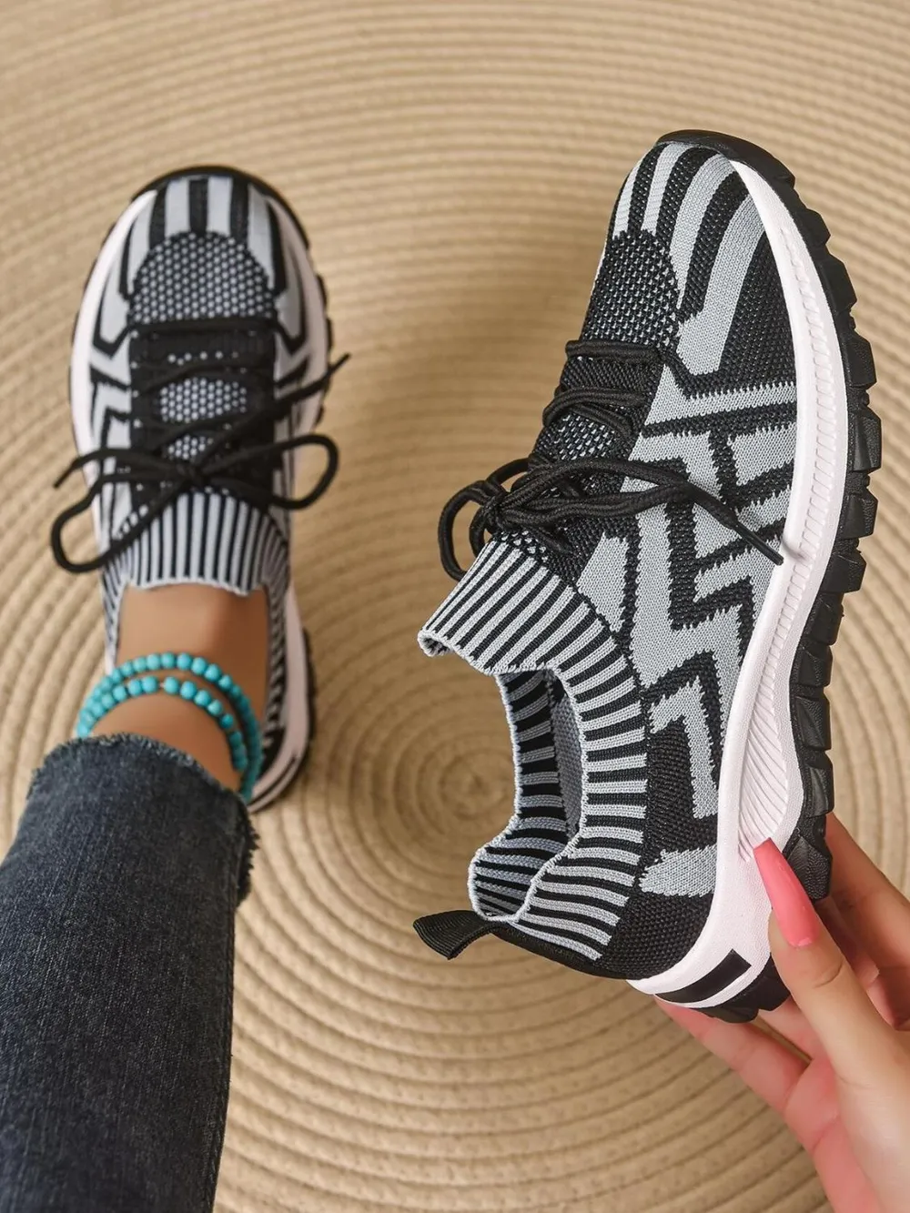 Mesh Knit Lace Up Athletic, image 12