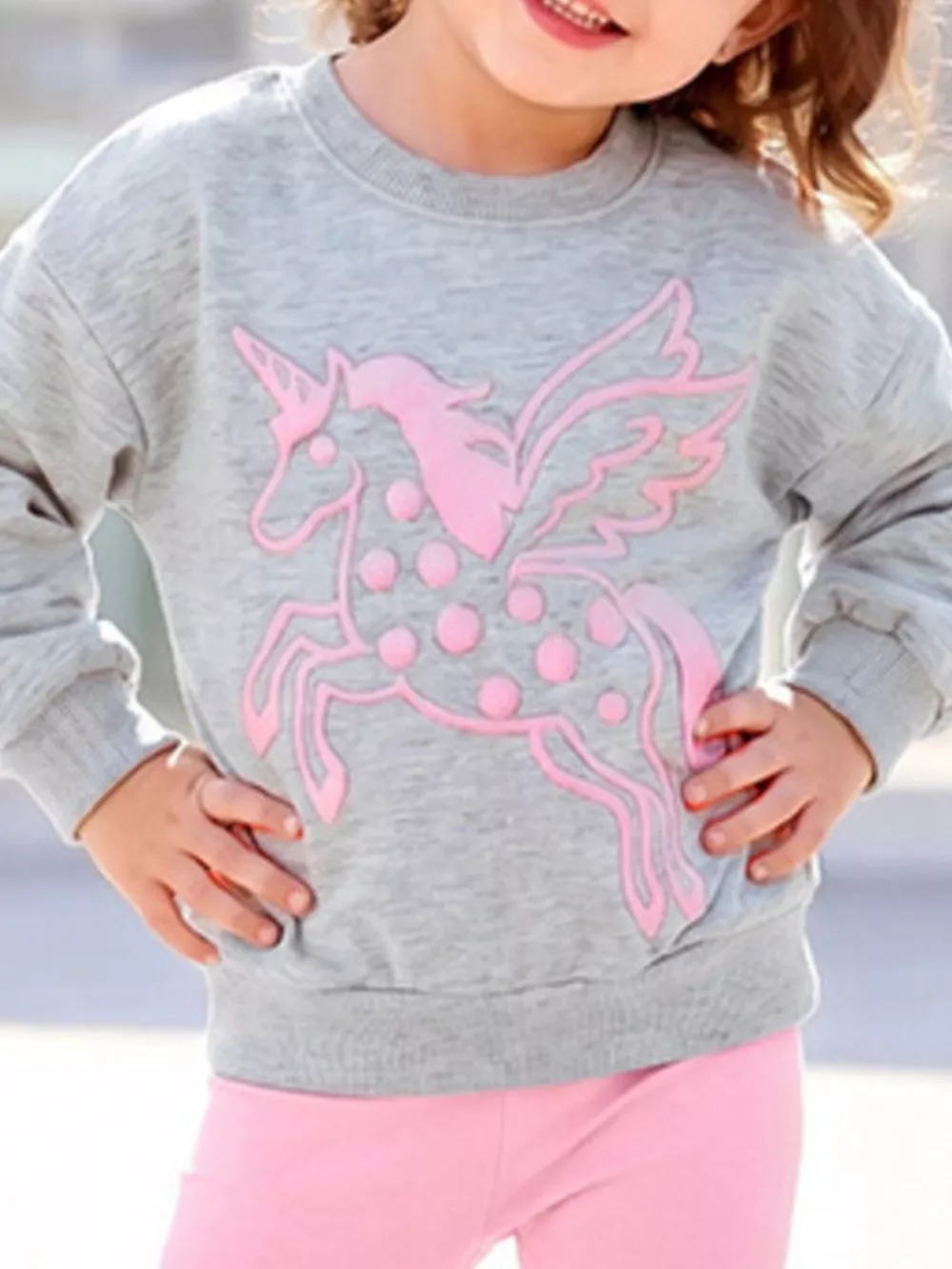 Children's Unicorn Graphic Sweatshirt and Leggings Set, image 3