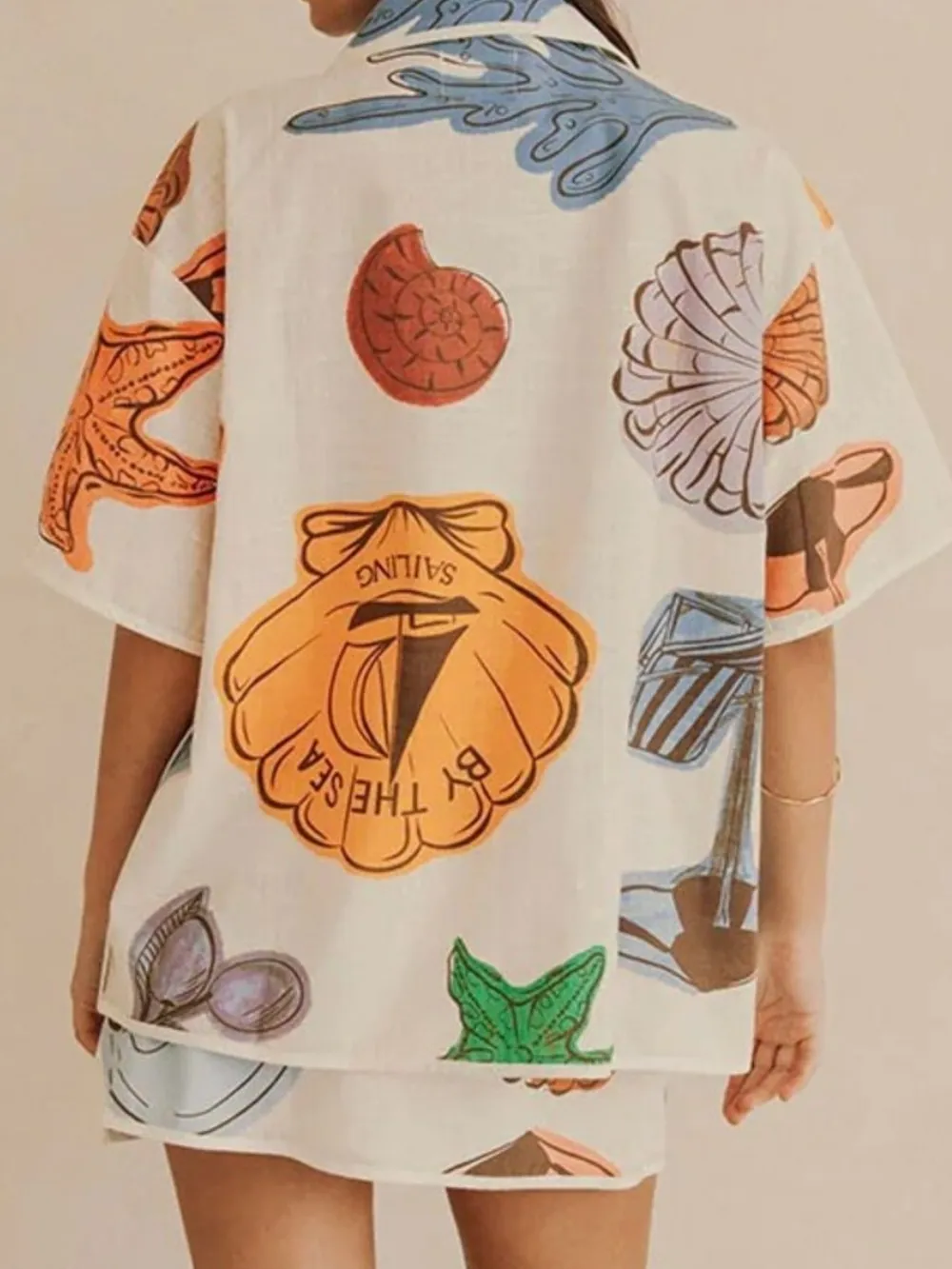 Button Up Short Sleeve Shirt and Shorts Set, image 4