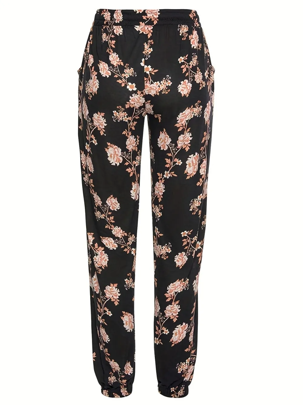 Drawstring Flower Pants with Pockets, image 2