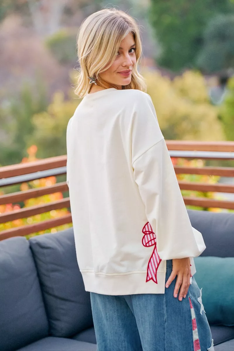 BiBi 4th Of July Stars And Stripes Patches Sweatshirt, image 2