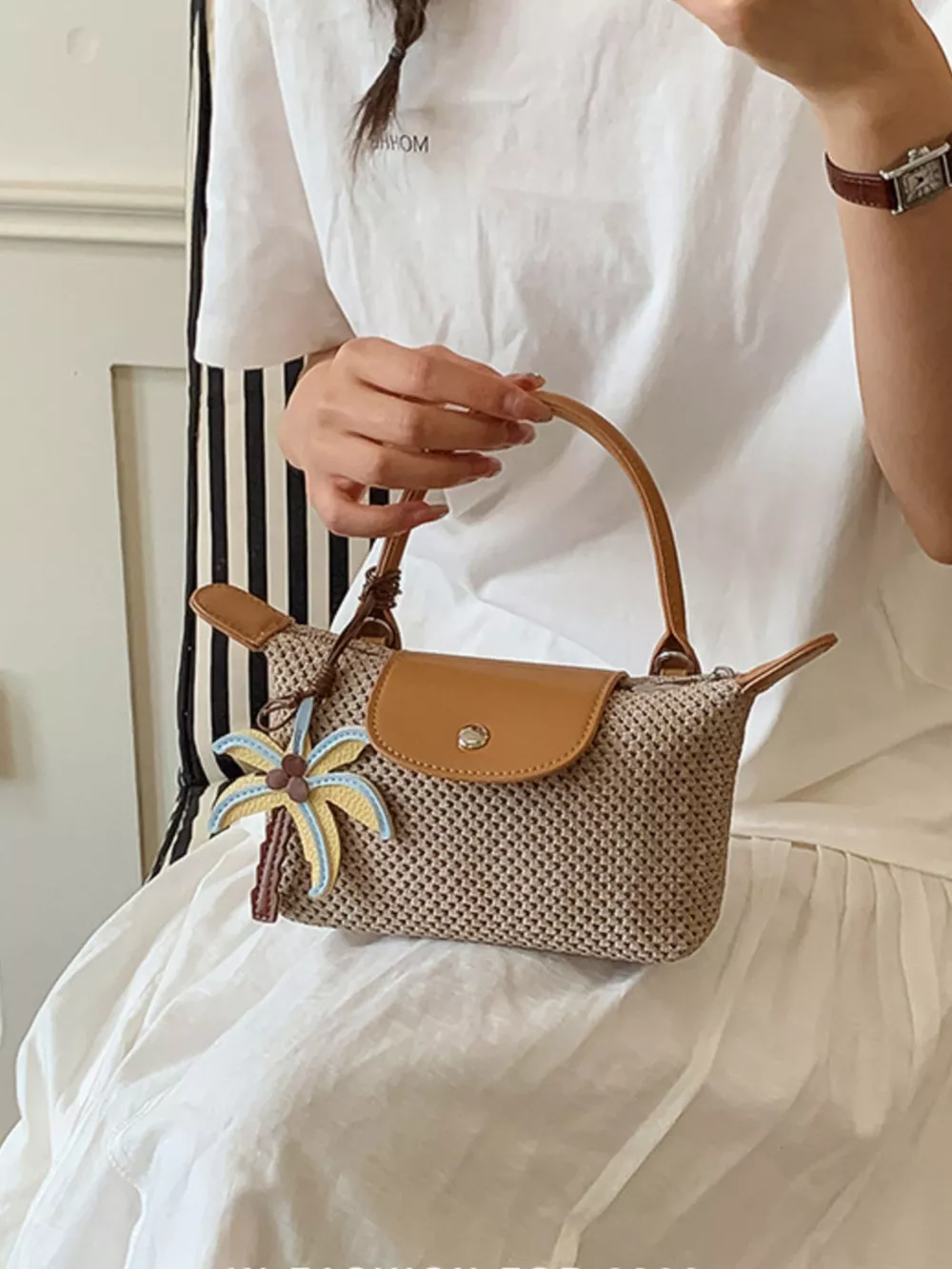 Woven Texture Crossbody Bag, image 5