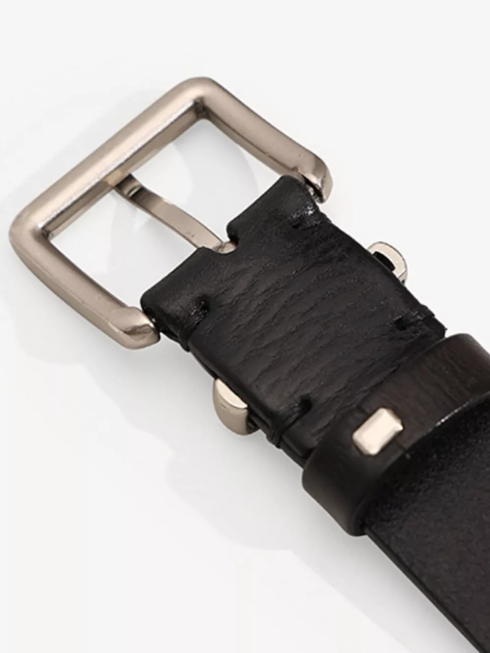 Classic Leather Belt with Silver Buckle, image 4