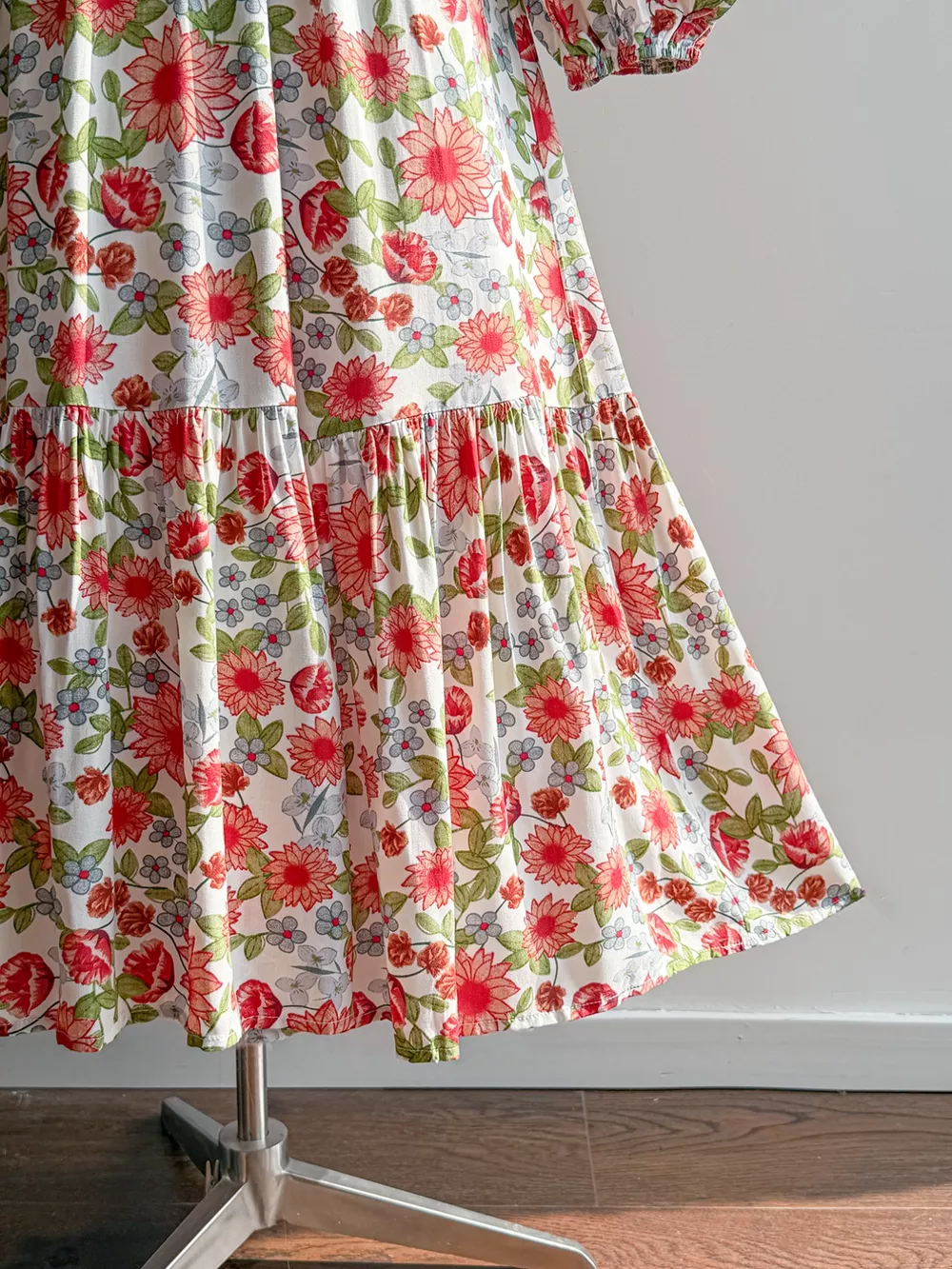 Floral Print V-Neck Bohemian Midi Dress, image 7
