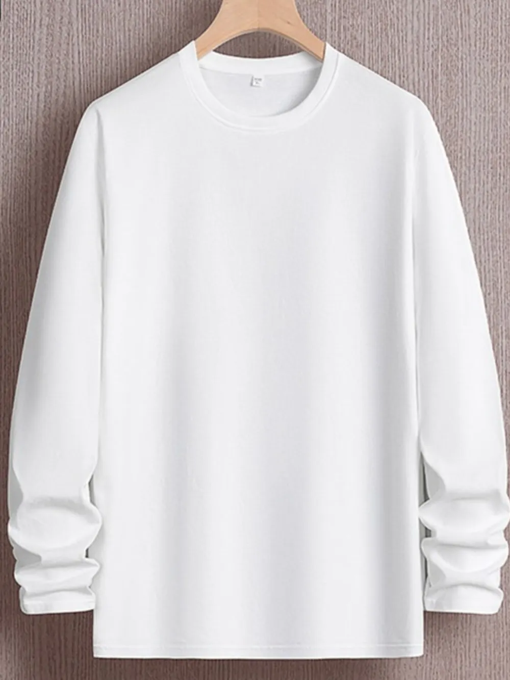 Men's Plus Size Round Neck Long Sleeve T-Shirt, image 2