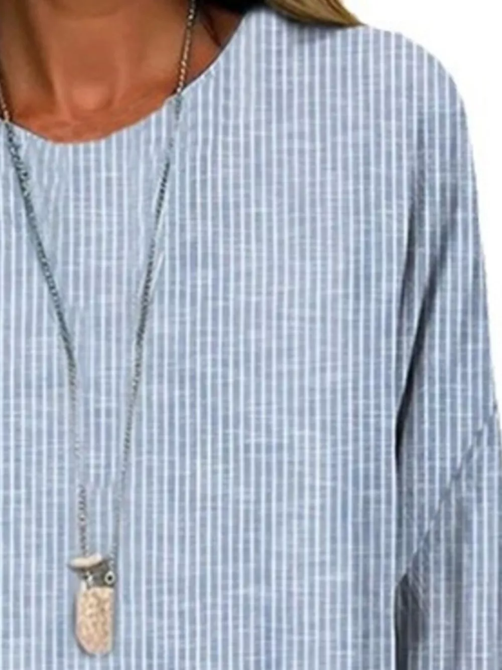 Casual Striped Long Sleeve Blouse, image 2