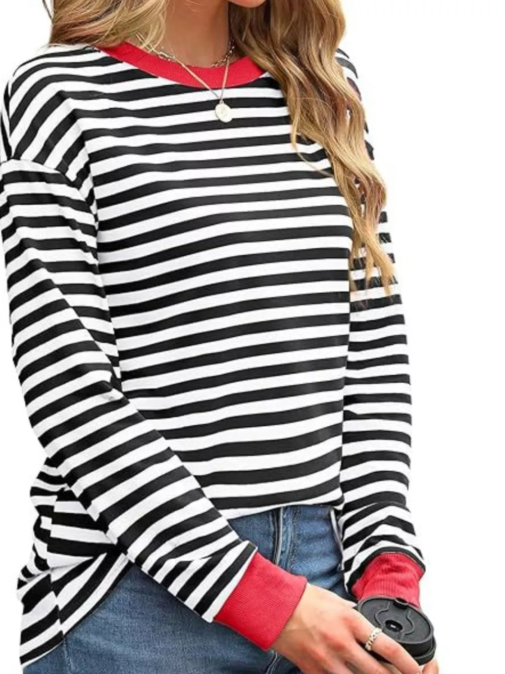 Striped Long Sleeve Casual T-Shirt, image 27