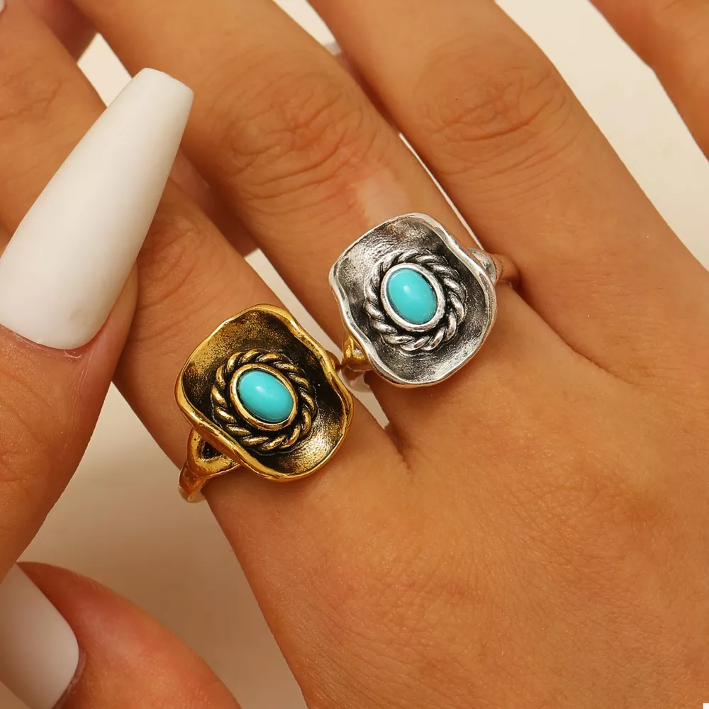 4 Piece Vintage Western Style Bull Head Rings, image 11