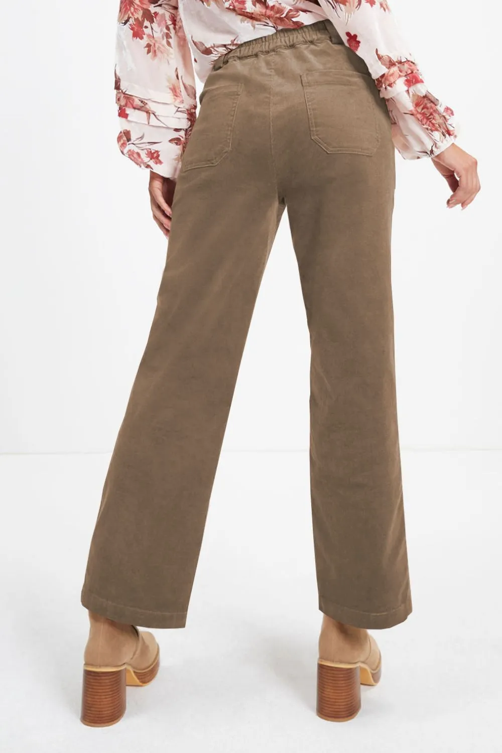 Half Elastic Waist Straight Pants, image 23
