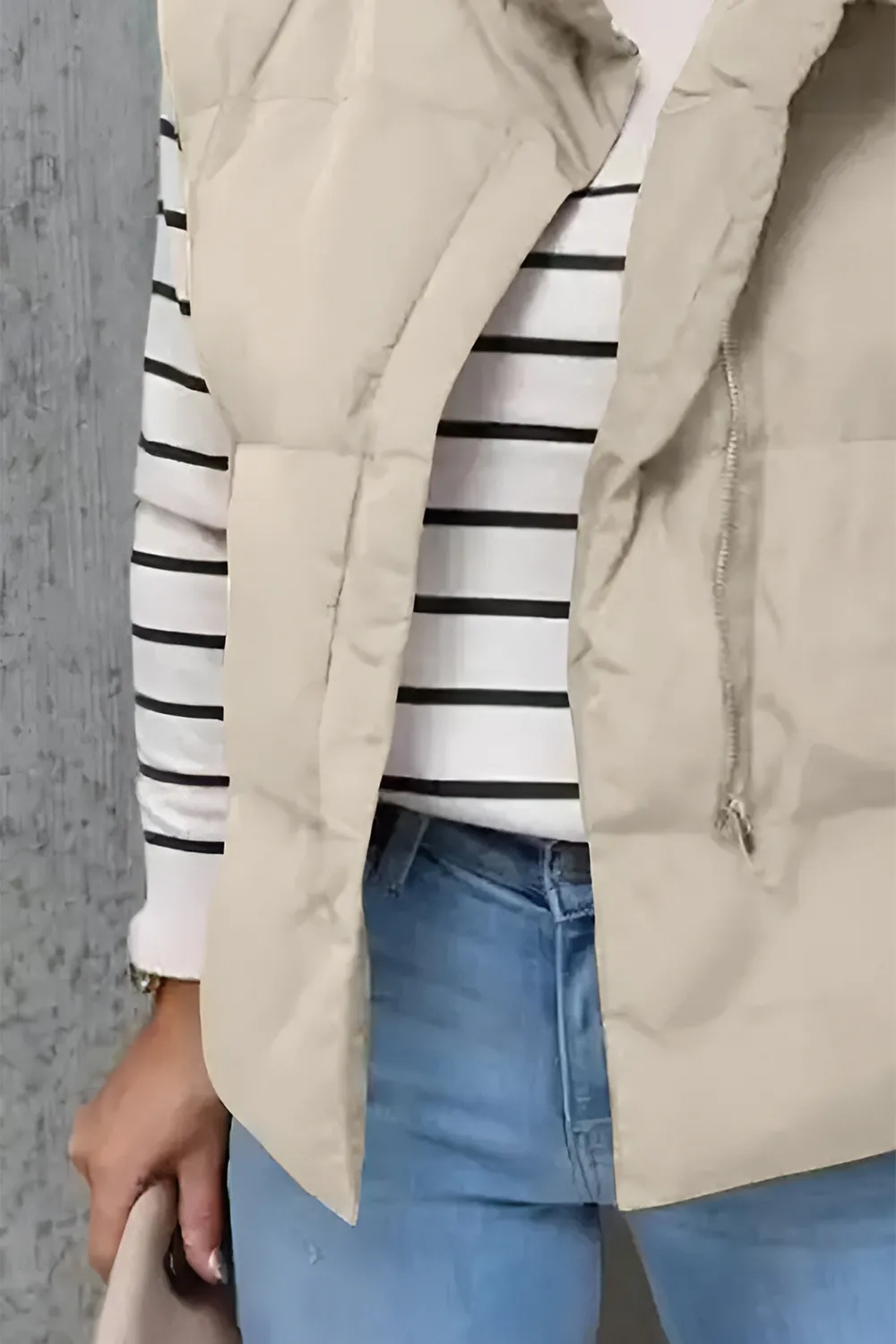 Zip Up Vest Coat with Pockets, image 8