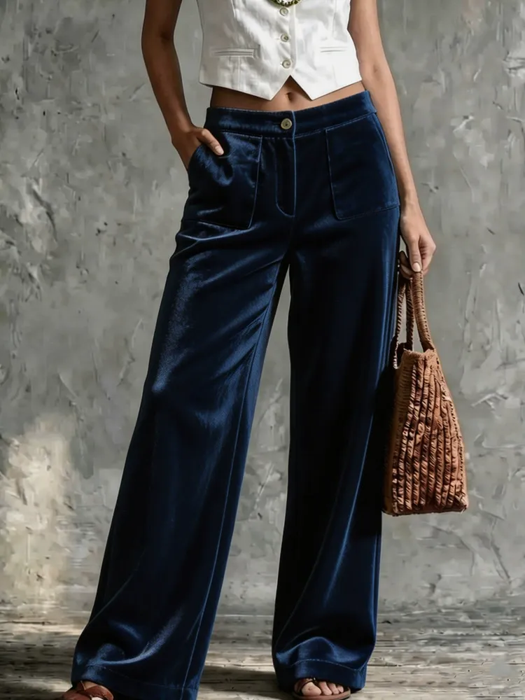 Full Size Velvet Wide-Leg Pants Plus Size, image 11