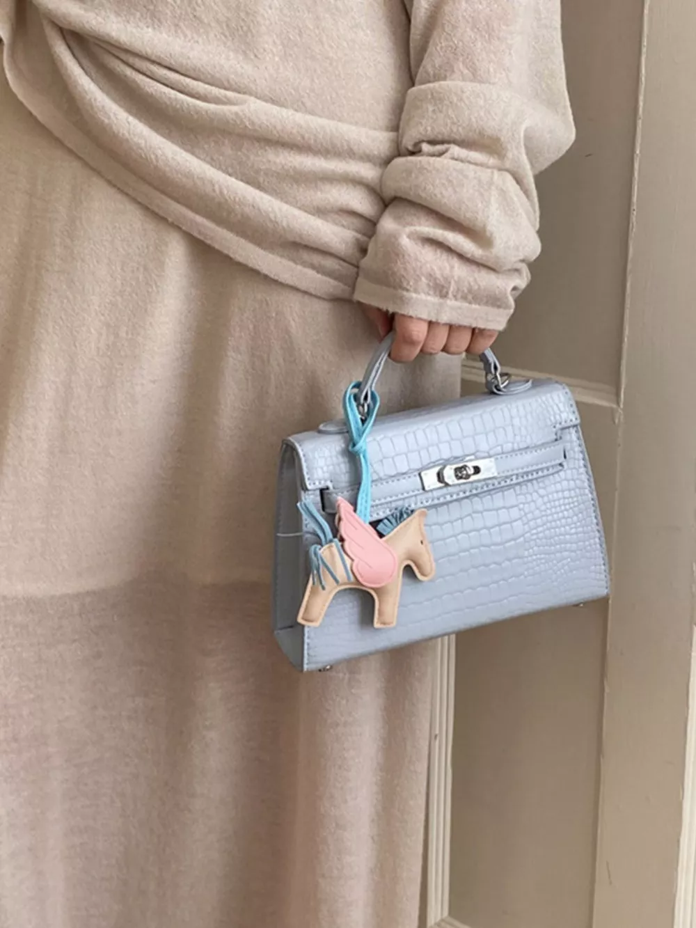 Crocodile Embossed Mini Crossbody Bag, image 2