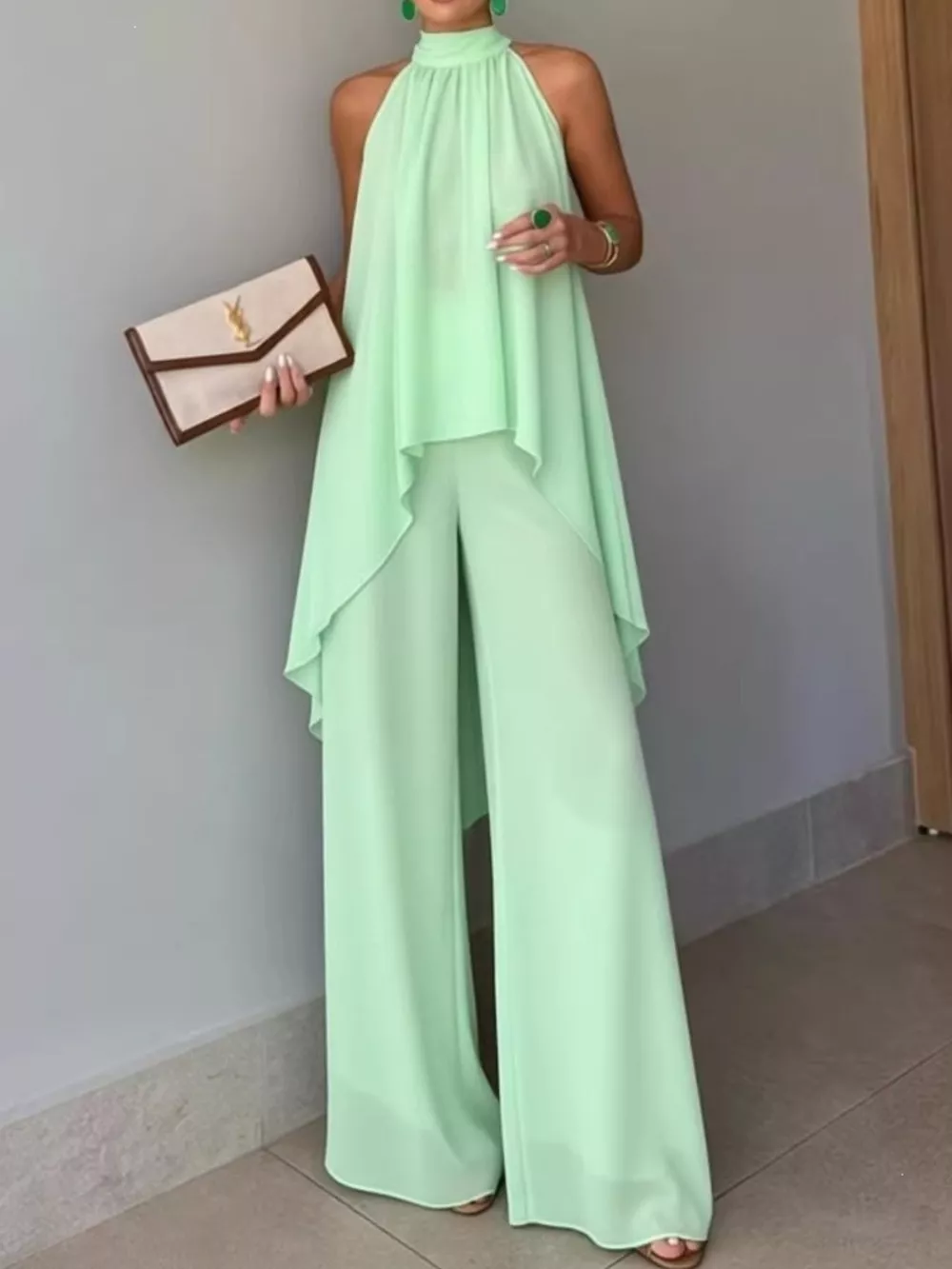 Full Size High-Low Sleeveless Top and Wide-Leg Pants Two-Piece Set Plus Size, image 14