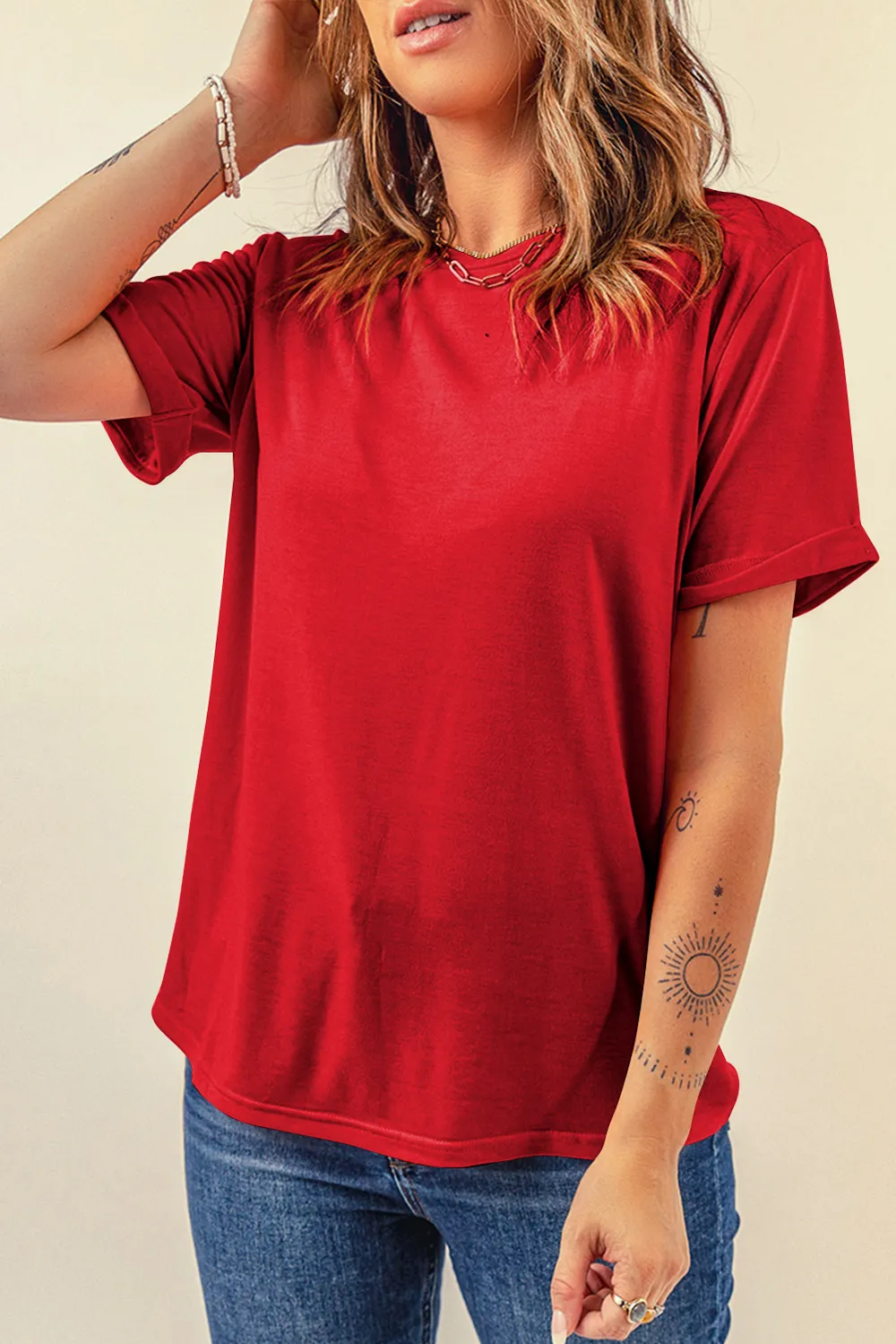 Round Neck Short Sleeve T-Shirt, image 12