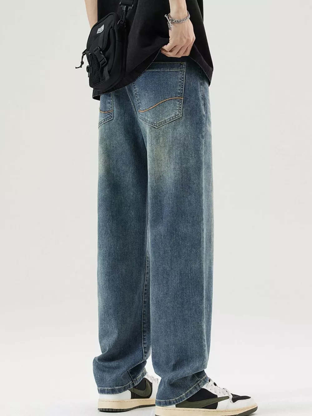 Men's Wash Loose Fit Jeans, image 10