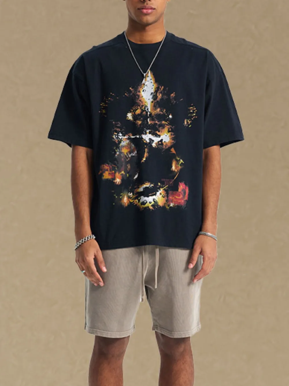 Men's Graphic Round Neck Half Sleeve T-Shirt, image 4