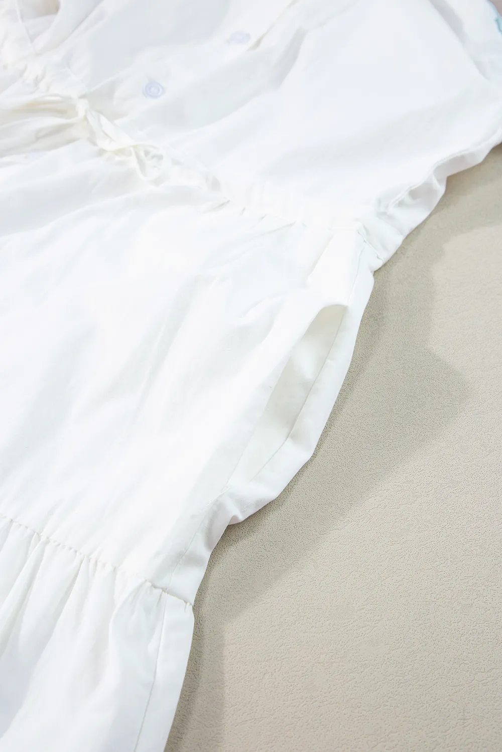 Contrast Trim Button Up Short Sleeve Dress, image 4