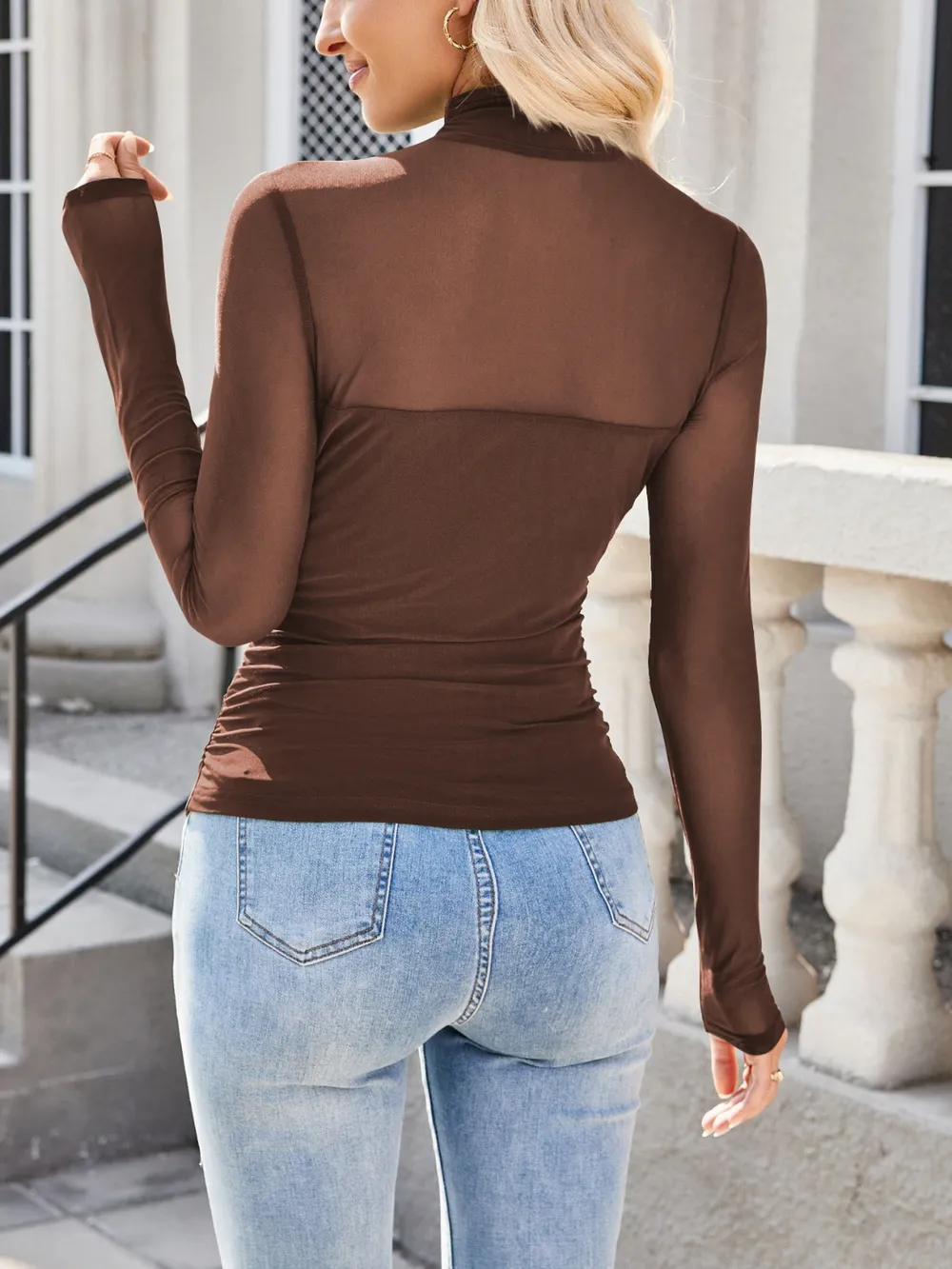 Mock Neck Long Sleeve Top, image 15