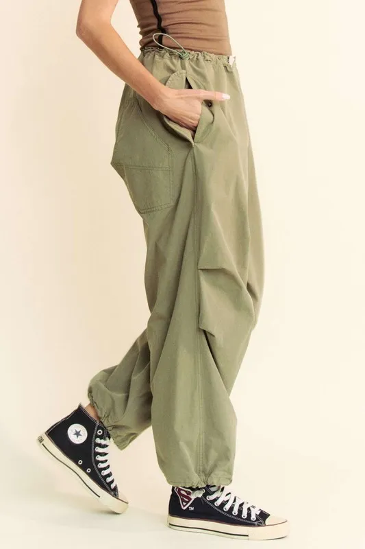 Drawstring Baggy Pants with Pockets, image 4