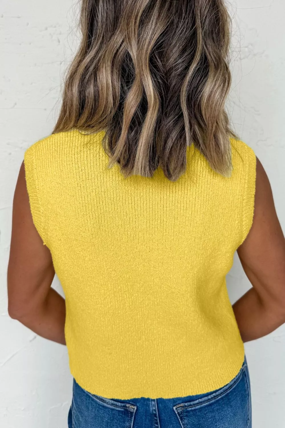 Button-Down Knit Sweater Vest, image 2