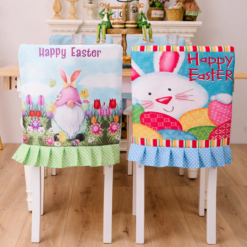 Easter Polka Dot Pleated Hem Chair Cover, image 5