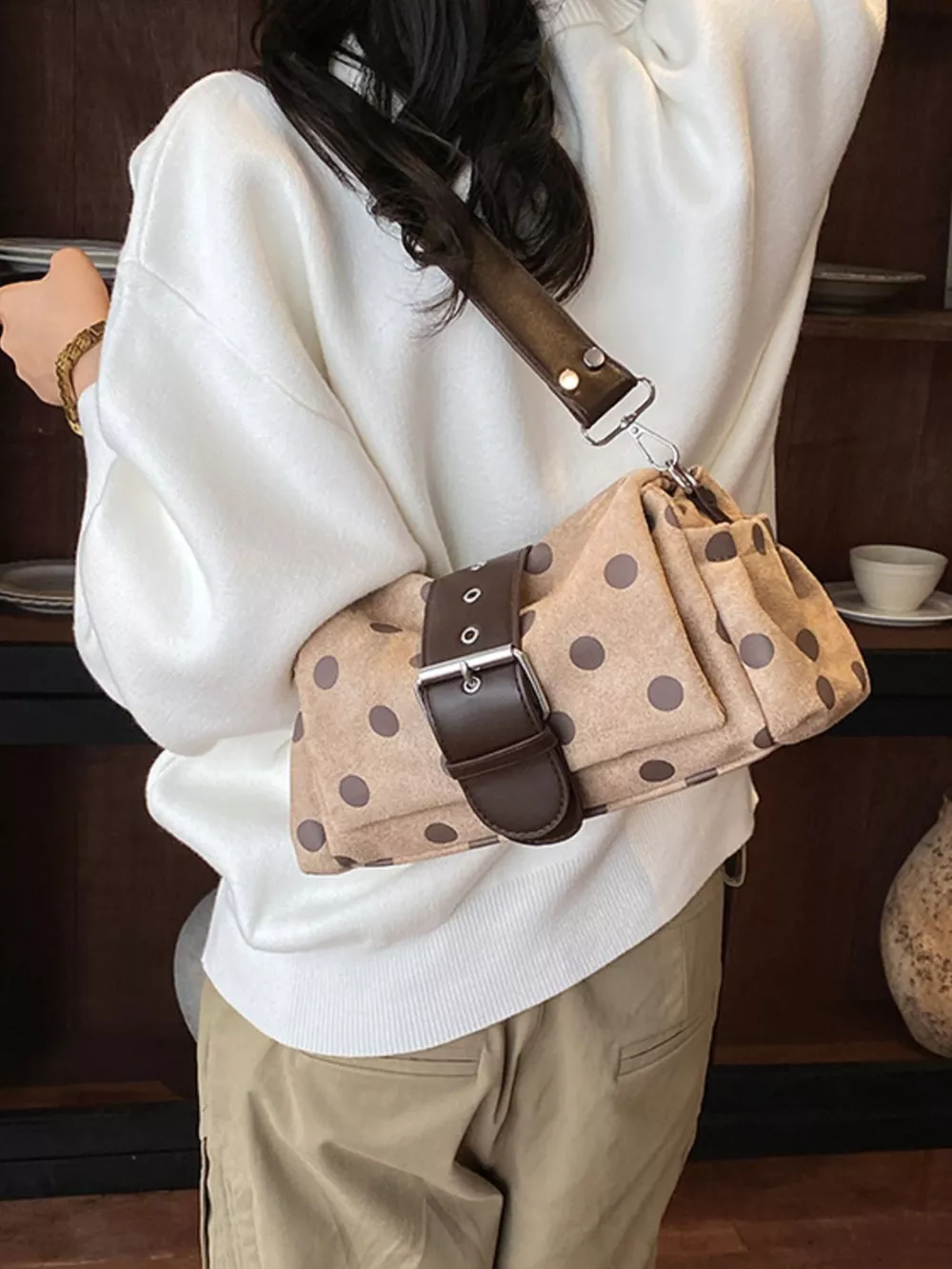 Vintage Polka Dot Shoulder Bag, image 22