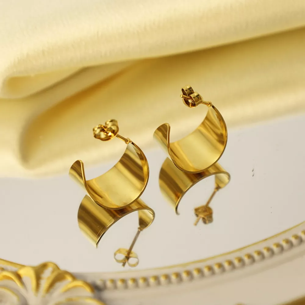 18K Gold-Plated Stud Earrings, image 5